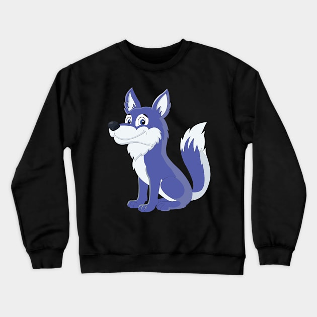 Cartoon Wolf Classic Crewneck Sweatshirt by Okuadinya